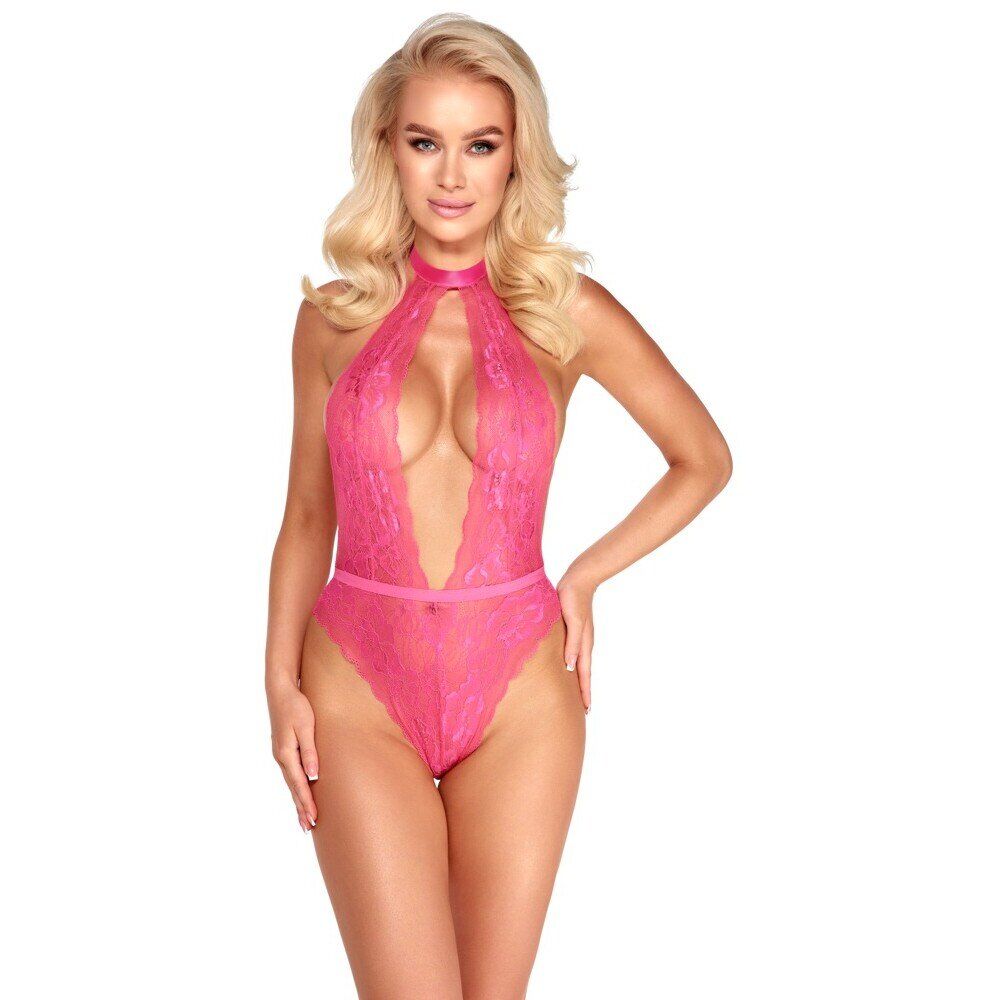 Kissable Halterneck Lace Body Pink - Image 1