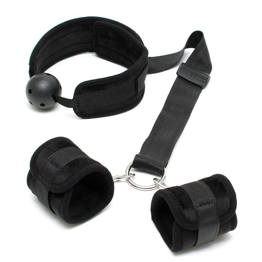 Breathable Mouth Gag With Cuffs - Image 1