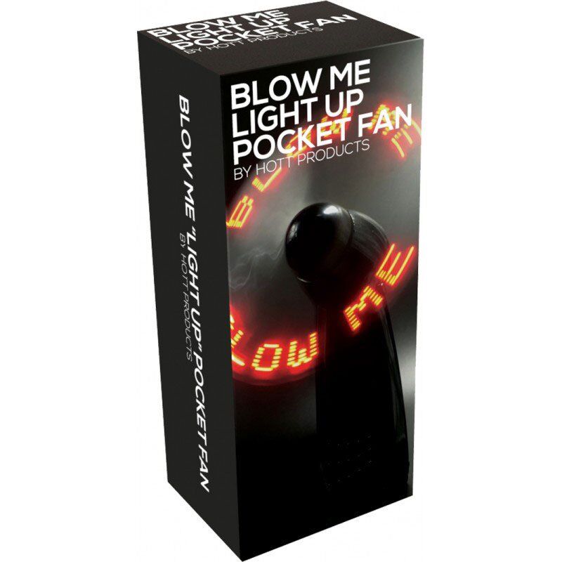 Blow Me Light Up Pocket Fan Black - Image 1