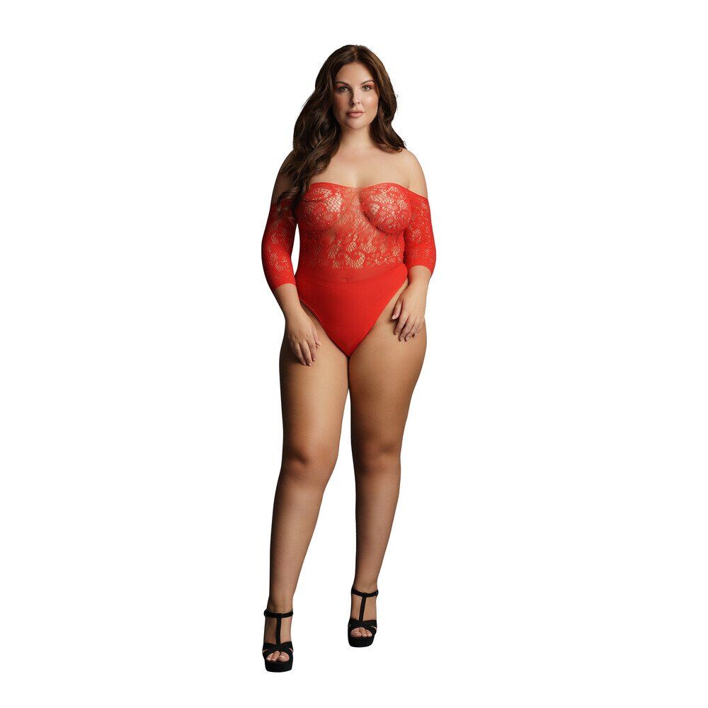Le Desir Crotchless Rhinestone Teddy Red UK 14 to 20 - Image 1